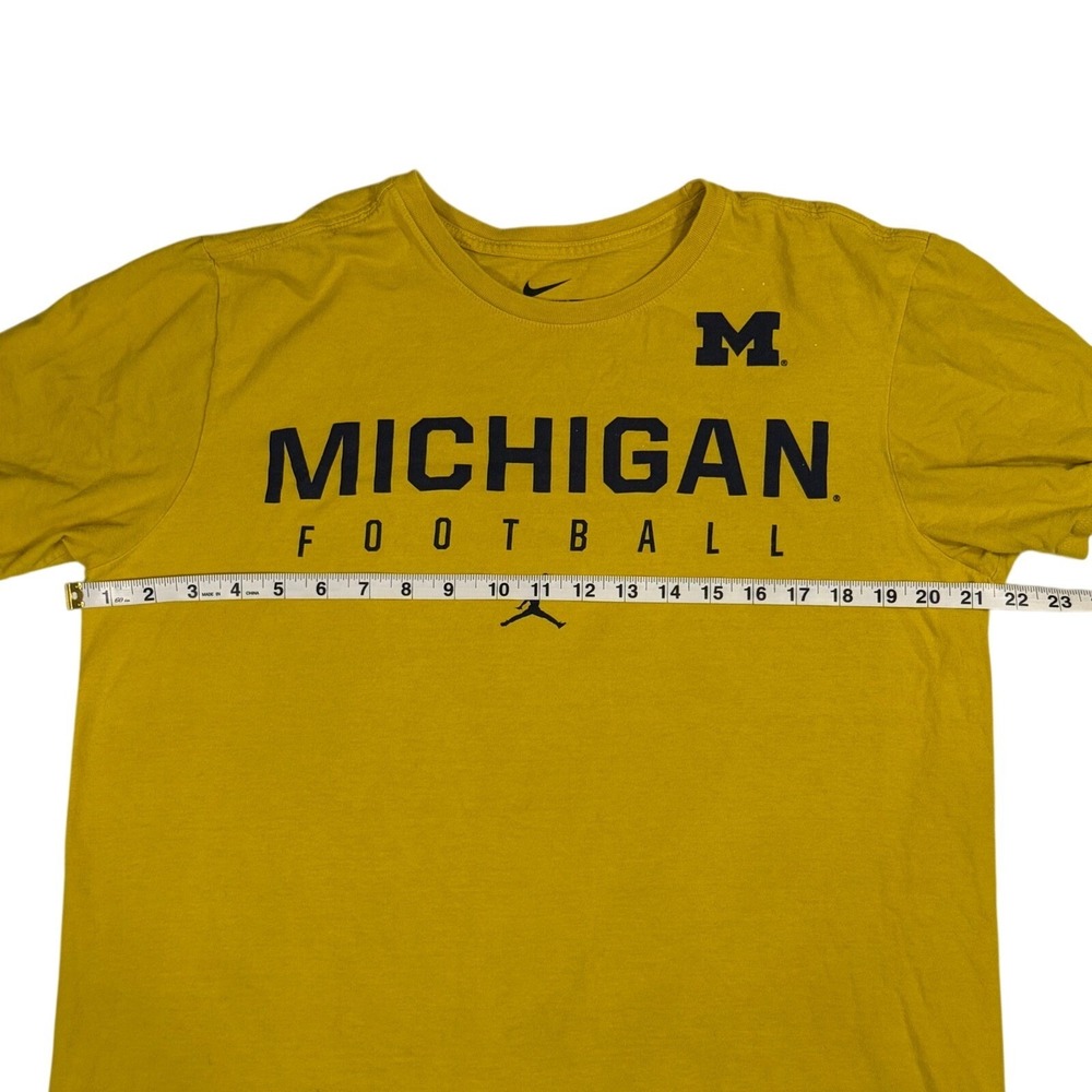 Nike Jordan Michigan Football T-Shirt Mens Large Yellow Maize Jumpman Tee - Picture 5 of 6